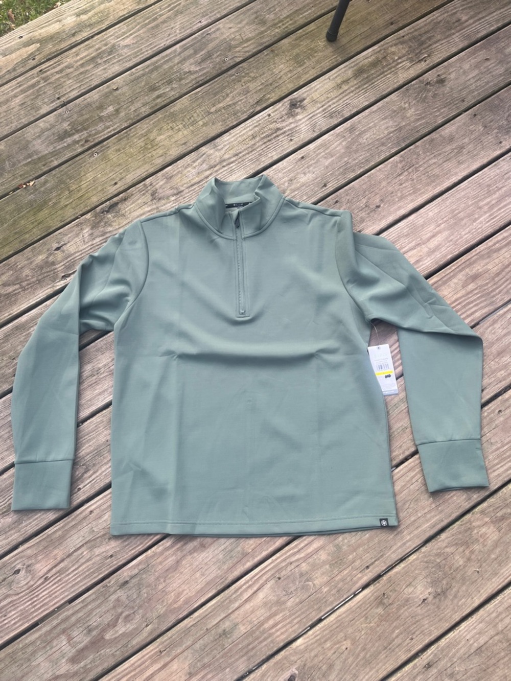 Gaiam Light Sage Quarter-Zip Pullover Large NWT